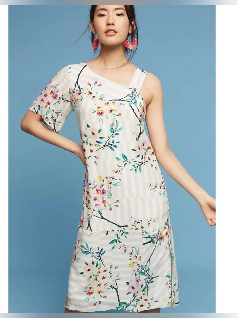 Paul & Joe Ninotta  One-Shoulder Floral Shift Dress
